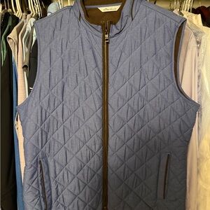 Peter Millar Quilted Vest in Blue and Brown